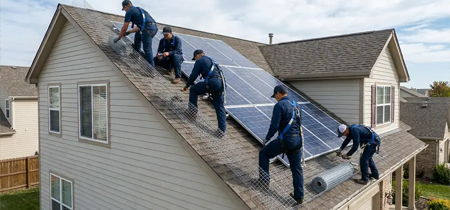 Pigeon Wire for Solar Panels in Reston